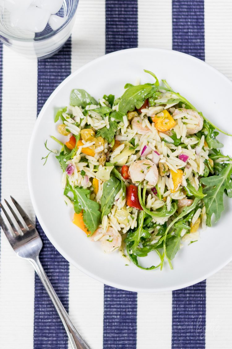 shrimp orzo summer salad