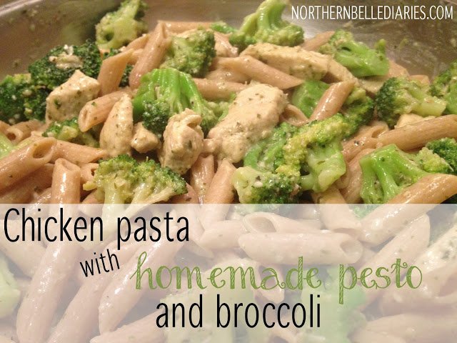 Pasta with Pesto Chicken and Broccoli