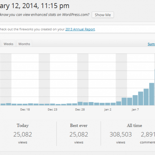 Northern Belle Diaries stats Jan 2014