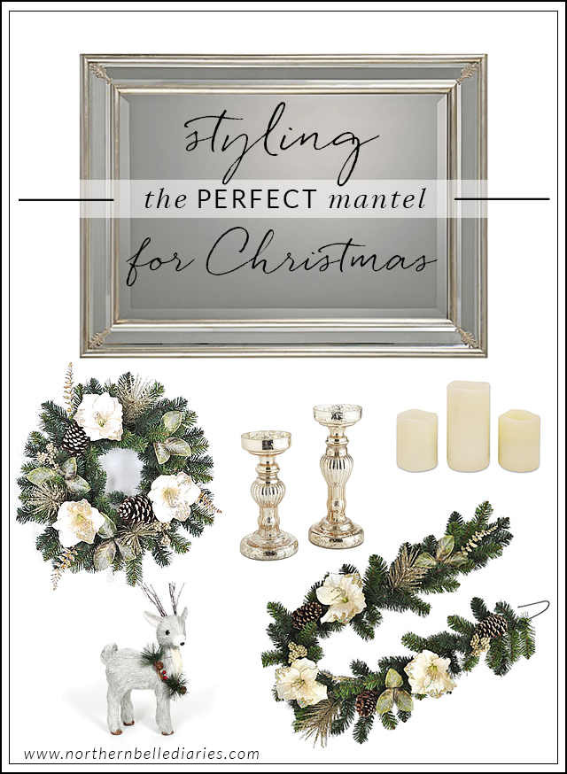 Building the Perfect White and Gold Christmas Mantel #ad #BestDressedHome
