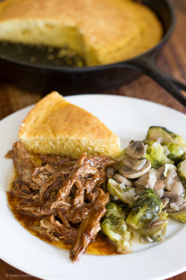 It's what's for dinner tonight: Crockpot Southern BBQ and brussell sprouts recipe #ad #CampbellSauces