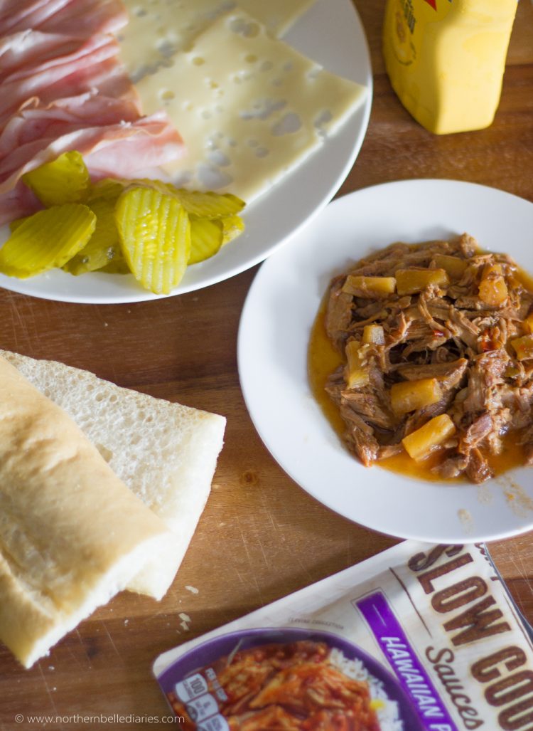 Cuban style sandwich #CampbellSauces Hawaiian Pork #ad