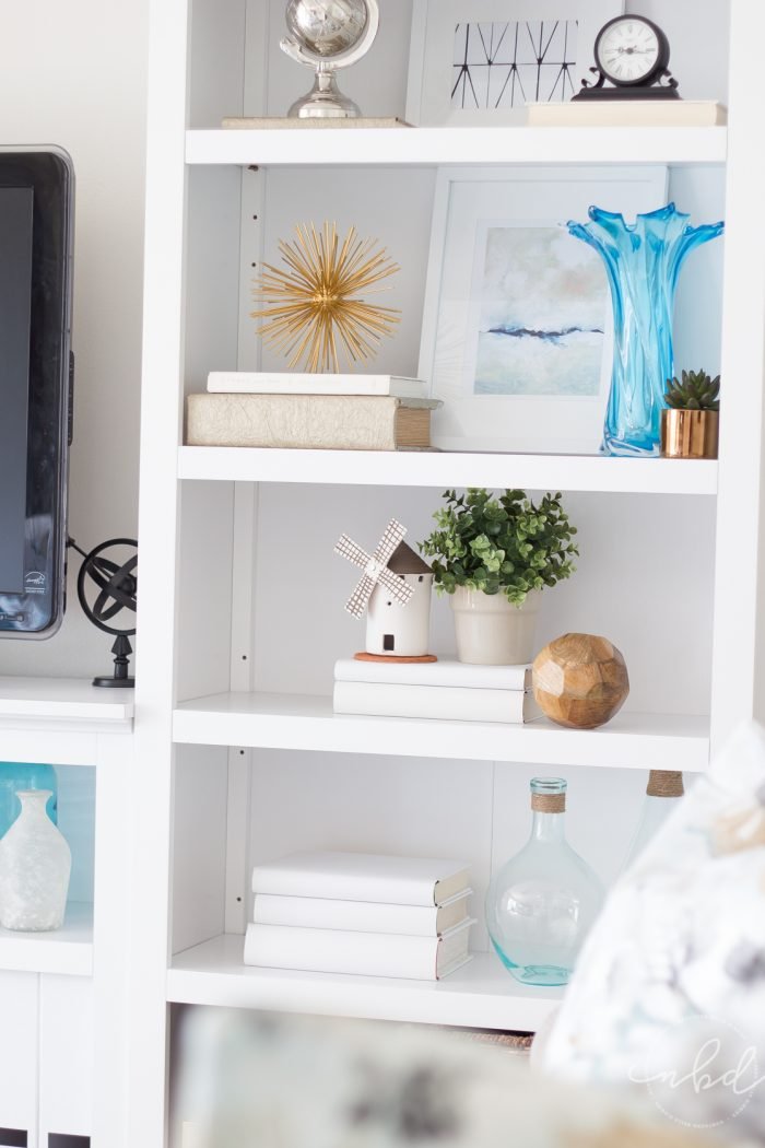 Classic Blue & White Styled Bookshelves