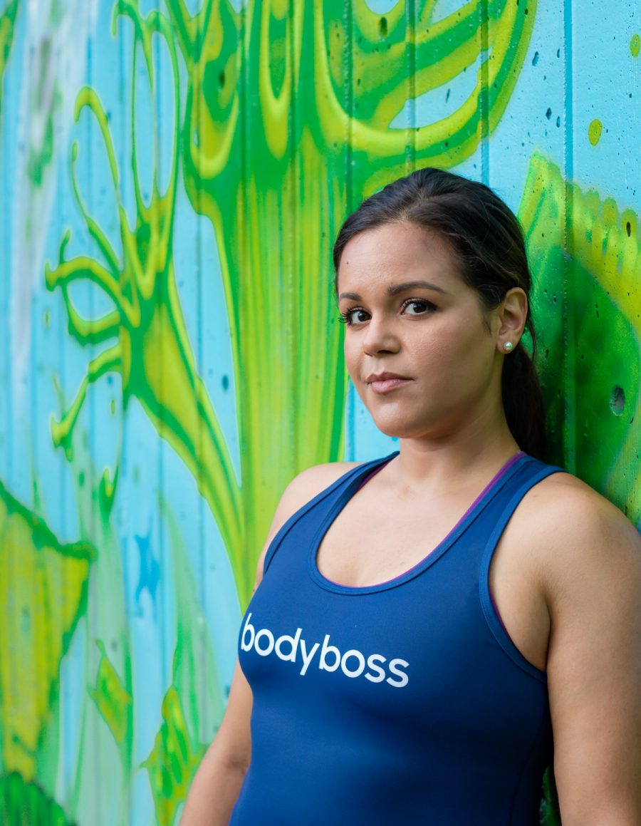 BodyBoss Fitness Guide Review | looking into camera
