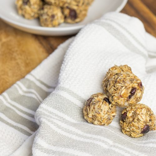 Double Protein Cranberry Almond Energy Bites - no bake energy protein balls