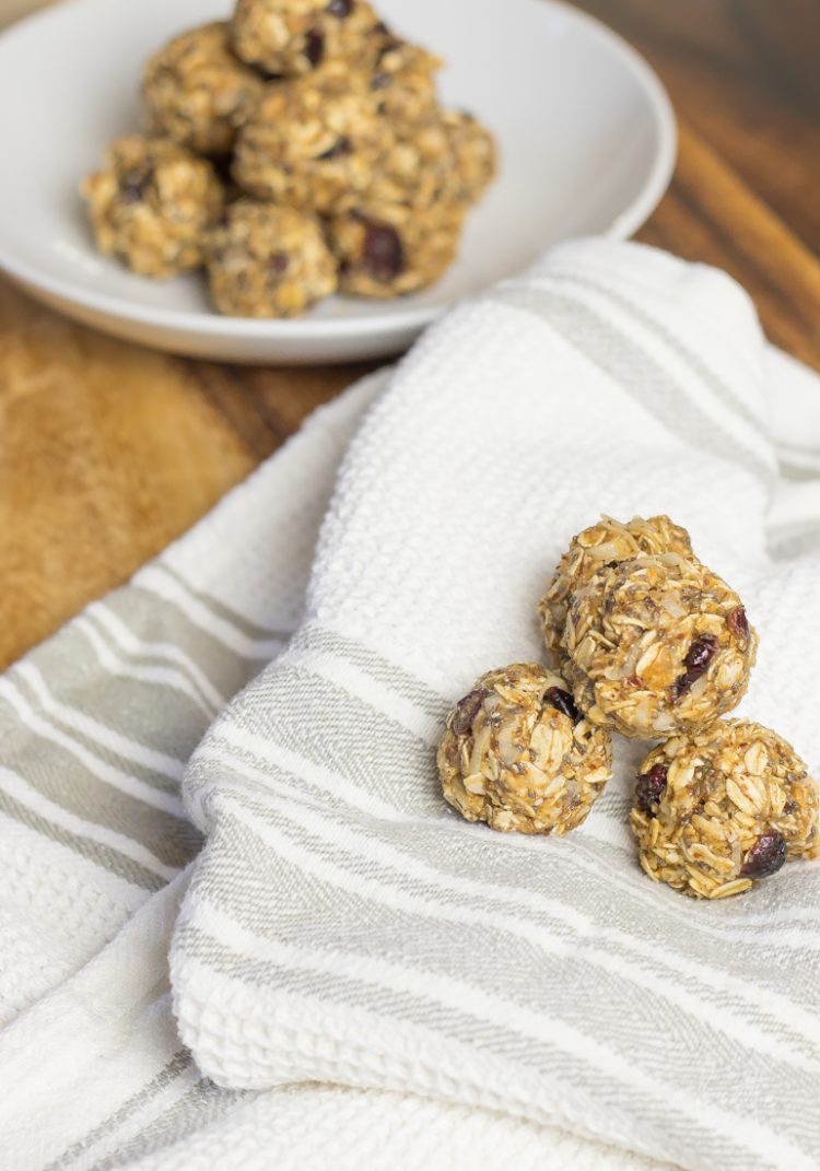 Double Protein Cranberry Almond Energy Bites - no bake energy protein balls