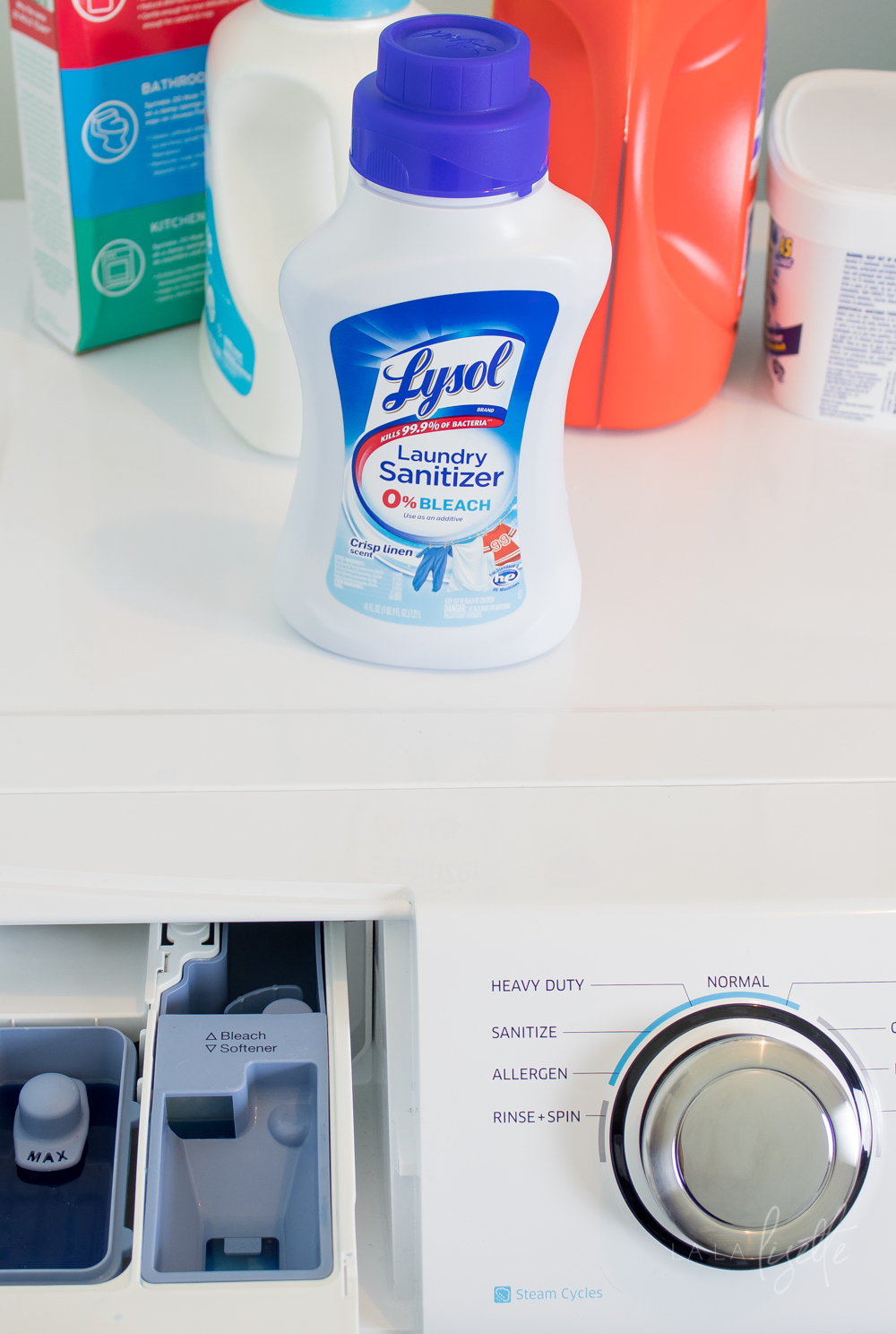 Lysol Laundry Sanitizer on washing machine