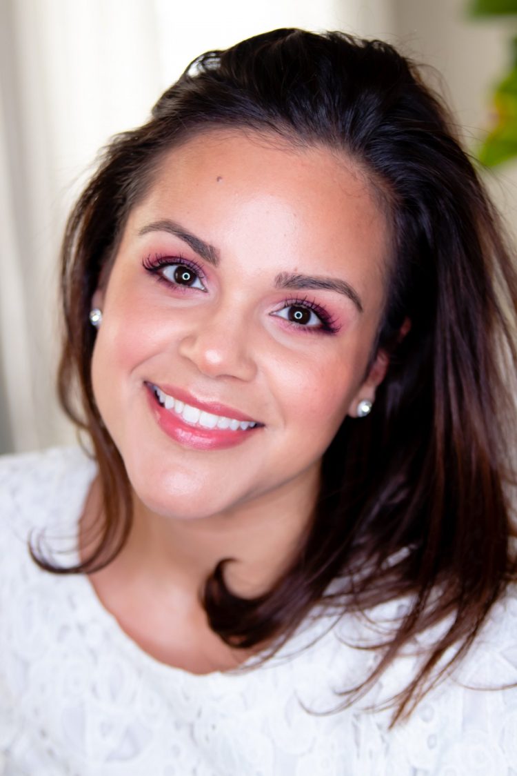 pink valentine's day makeup using clean beauty
