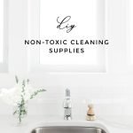 kitchen with text: DIY cleaning supplies