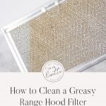 greasy range hood filter with text: How to Clean a Greasy Range Hood Filter