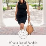 graphic with text: What a Pair of Sandals Taught Me about Ethical Fashion