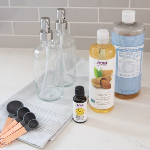 ingredients for making diy moisturizing hand soap